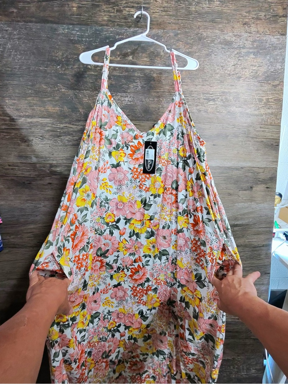 Shore Drive Floral Spaghetti-Strap Maxi Dress in Pink & Yellow - Picture 6 of 13
